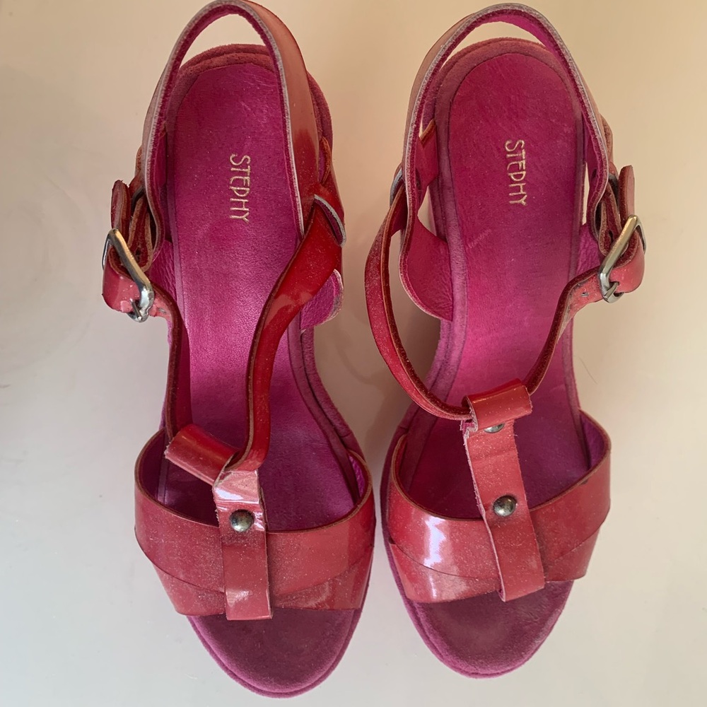 Hot Pink Sandals
4” Heel  1 1/2” platform